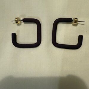 Black Geometric Earrings with Gold Posts